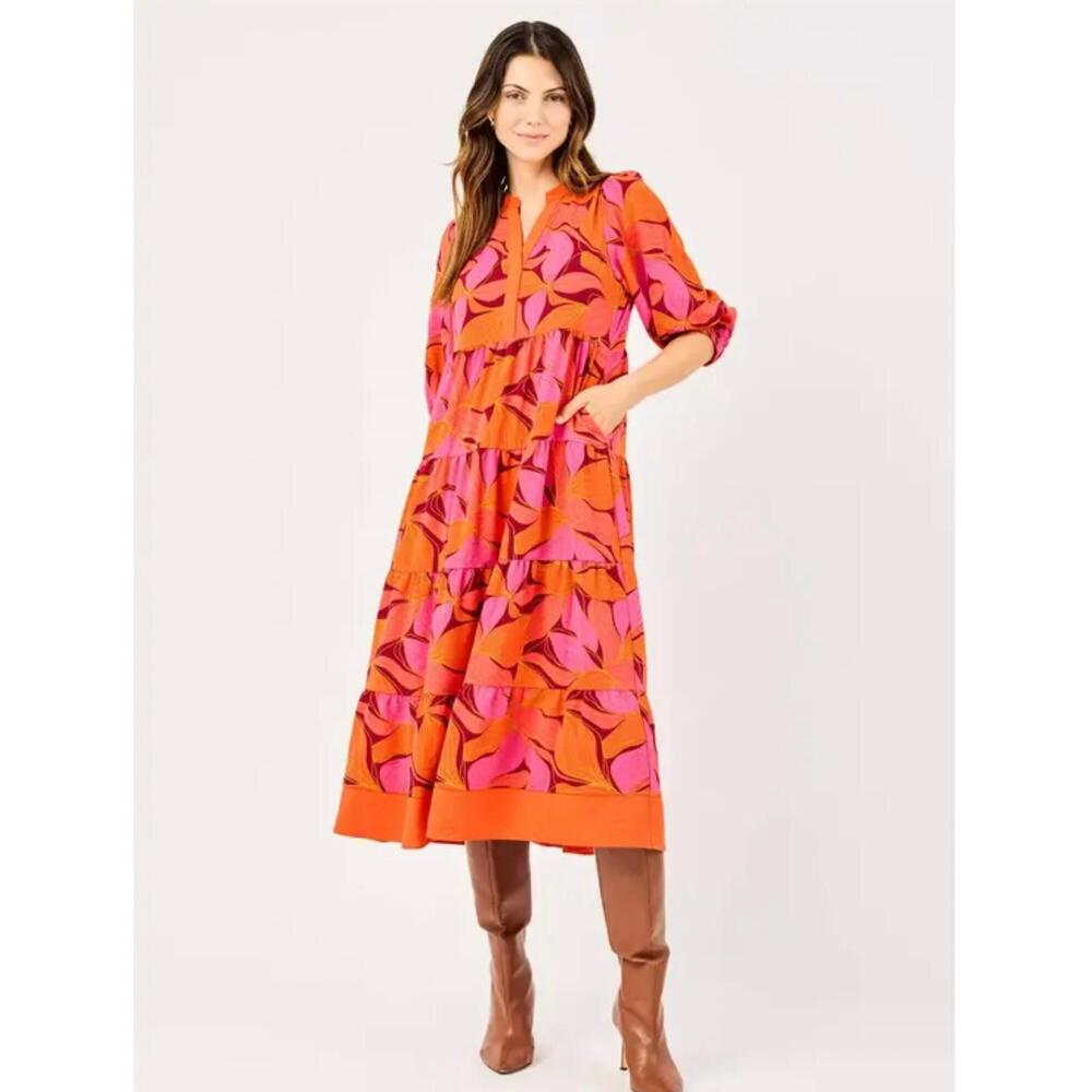 NEW MARY SQUARE cameron midi dress in glow over